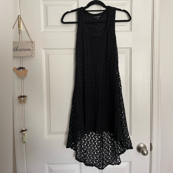 As U Wish Black Crochet High-Low Dress - Picture 1 of 6